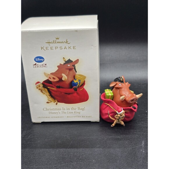 Disney The Lion King Christmas Is in the Bag! Timon and Pumbaa 2009 Ornament New - Picture 1 of 10